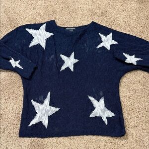 Navy Star Pattern Women's Sweater